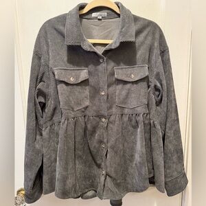 Wishlist Corduroy Babydoll Button Shirt M/L